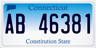 CT license plate AB46381