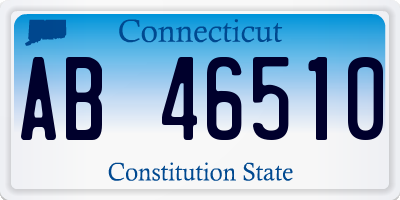 CT license plate AB46510