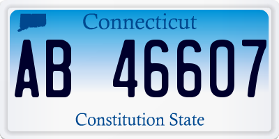 CT license plate AB46607