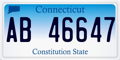 CT license plate AB46647