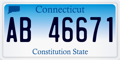 CT license plate AB46671