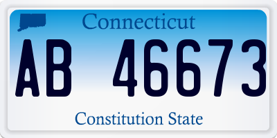 CT license plate AB46673