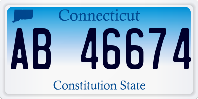 CT license plate AB46674