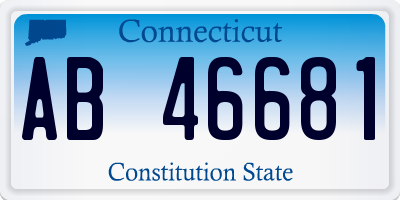 CT license plate AB46681