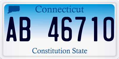 CT license plate AB46710