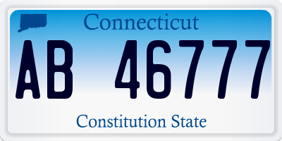 CT license plate AB46777