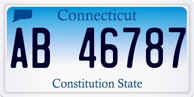 CT license plate AB46787