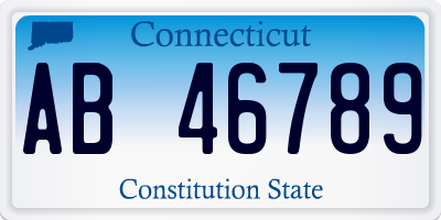 CT license plate AB46789