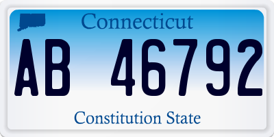 CT license plate AB46792