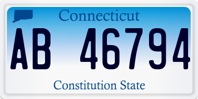 CT license plate AB46794