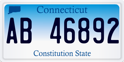 CT license plate AB46892