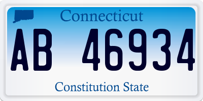 CT license plate AB46934