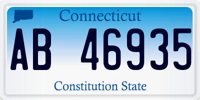 CT license plate AB46935