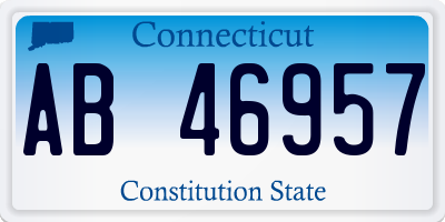 CT license plate AB46957