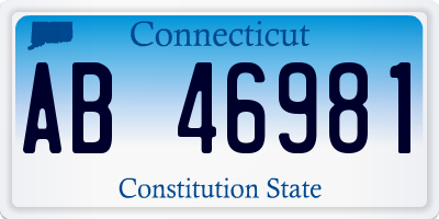 CT license plate AB46981