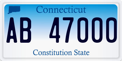 CT license plate AB47000