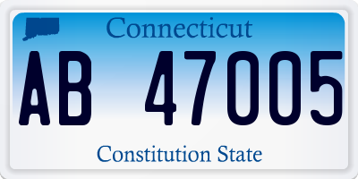 CT license plate AB47005