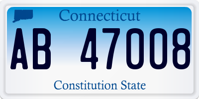 CT license plate AB47008