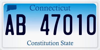 CT license plate AB47010