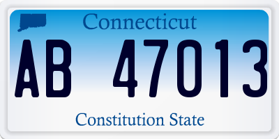 CT license plate AB47013