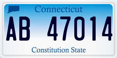 CT license plate AB47014