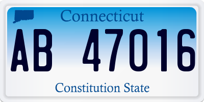 CT license plate AB47016