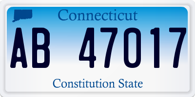 CT license plate AB47017