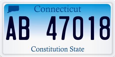 CT license plate AB47018