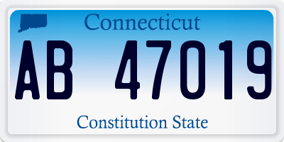 CT license plate AB47019