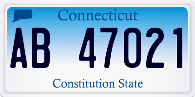 CT license plate AB47021