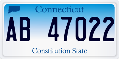 CT license plate AB47022