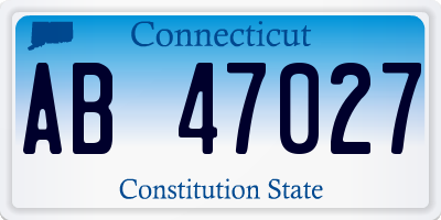 CT license plate AB47027