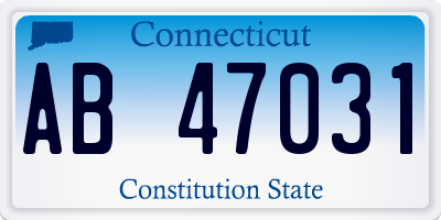 CT license plate AB47031