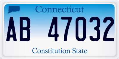 CT license plate AB47032