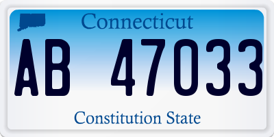 CT license plate AB47033