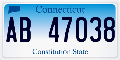 CT license plate AB47038