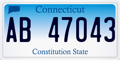 CT license plate AB47043