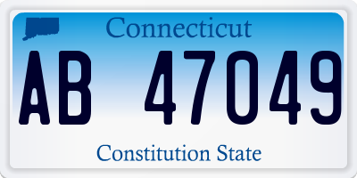 CT license plate AB47049