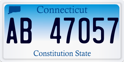 CT license plate AB47057