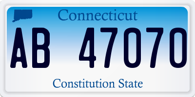 CT license plate AB47070