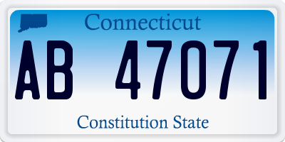 CT license plate AB47071