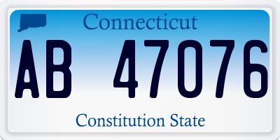 CT license plate AB47076