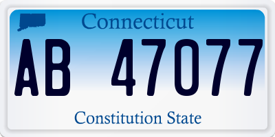 CT license plate AB47077