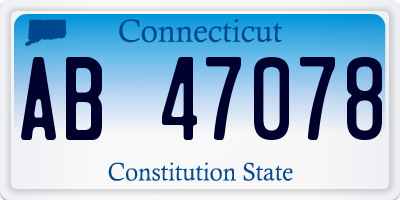 CT license plate AB47078