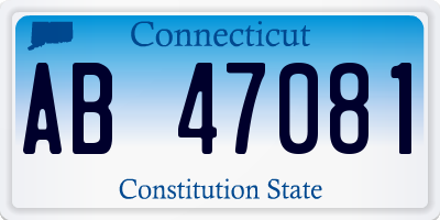 CT license plate AB47081