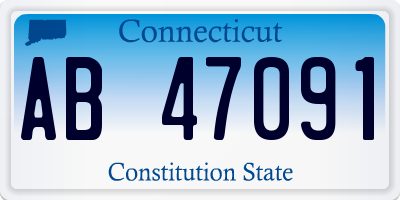 CT license plate AB47091
