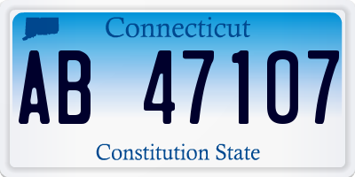 CT license plate AB47107