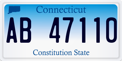 CT license plate AB47110