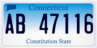 CT license plate AB47116