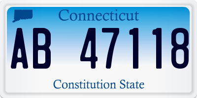 CT license plate AB47118